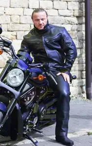 L&J Rypard Klasická kožená bunda na motorku čierna XL-4