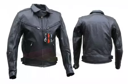 L&J Rypard Klasická kožená bunda na motorku čierna 5XL - KSM009/5XL