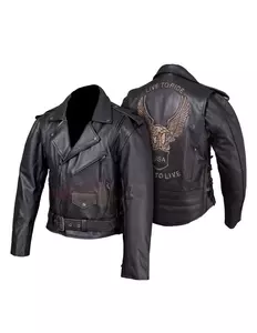 L&J Rypard Ride to Live casaco de couro para motociclismo preto 4XL-1