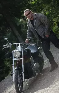 L&J Rypard Murdock Casaco de motociclista em pele castanha M-4