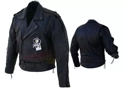 L&J Rypard Renegat negro 2XL moto cuero ramoneskin chaqueta - KSM011/2XL