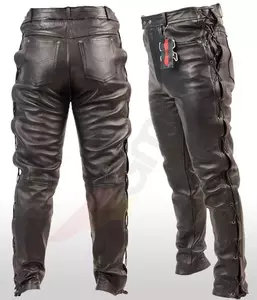 Spodnie motocyklowe skórzane wiązane męskie L&J Rypard czarne S-2