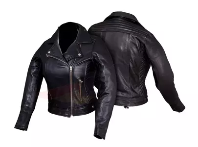 Γυναικείο δερμάτινο μπουφάν μοτοσικλέτας L&J Rypard μαύρο XL - KSD016/XL