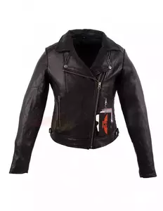 Дамско кожено яке за мотоциклет L&J Rypard черно 2XL-2