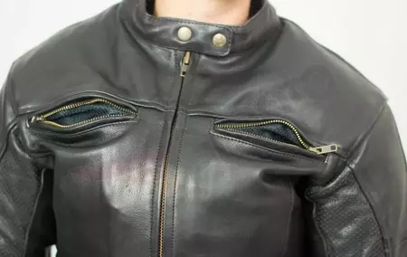 L&J Rypard dámska kožená bunda na motorku čierna XS-5