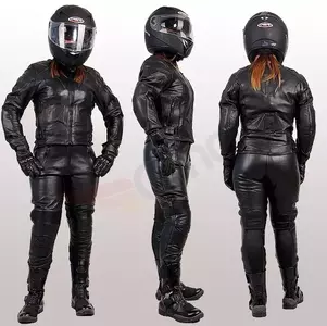 L&J Rypard Damen Sport Leder Motorradjacke schwarz XS-2