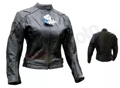 L&J Rypard γυναικείο αθλητικό δερμάτινο μπουφάν μοτοσικλέτας μαύρο S-1