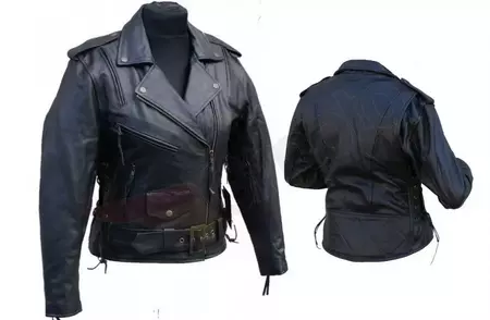 L&J Rypard chaqueta de moto de cuero ventilada para mujer negro XXS-1