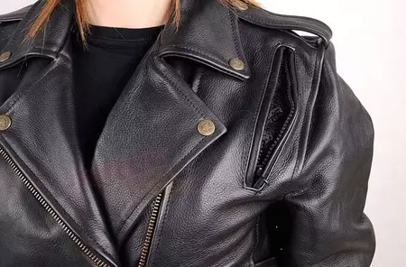 L&J Rypard chaqueta de moto de cuero ventilada para mujer negro XXS-6