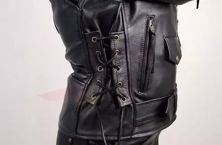 L&J Rypard chaqueta de moto de cuero ventilada para mujer negro XS-3