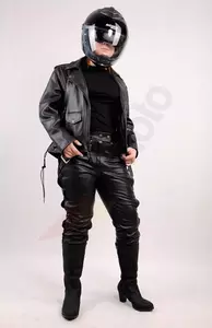 L&J Rypard dámska vetraná kožená bunda na motorku čierna XS-4