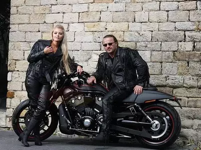 Dámská kožená bunda na motorku L&J Rypard s třásněmi černá XS-4