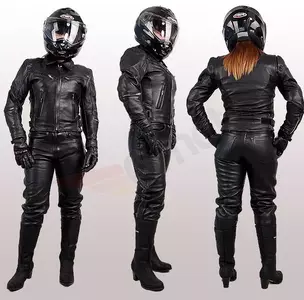 Jachetă de piele de motocicletă pentru femei L&J Rypard Eva Lady negru 2XL-2