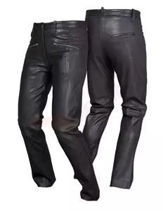 Női lyukacsos bőr motoros nadrág L&J Rypard fekete XS-1