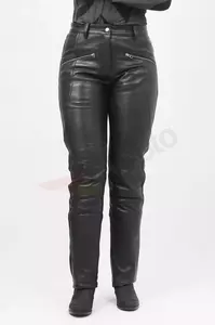 Sieviešu perforētas ādas bikses motociklam L&J Rypard melnas XS-3