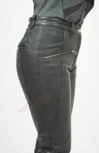 Sieviešu perforētas ādas bikses motociklam L&J Rypard melnas XS-5