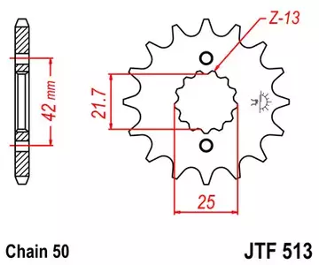Pinion față JT JT JTF513.17, 17z dimensiune 530