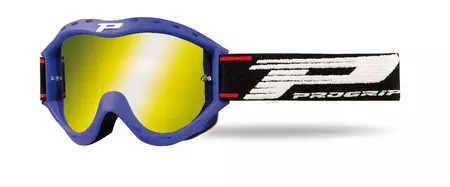 Óculos de proteção para motociclistas Progrip FL Atzaki Kid 3101 azul fluo amarelo vidro espelhado - PG3101/18BLF