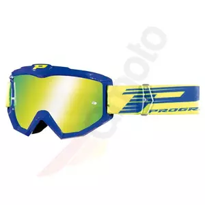 Gafas de moto Progrip FL Atzaki 3201 cristal amarillo azul espejado-1