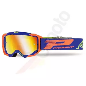 Óculos de proteção para motociclistas Progrip FL Vista 3303 azul fluo laranja amarelo vidro espelhado - PG3303/18BL/ORF