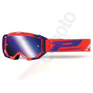 Óculos de proteção para motociclistas Progrip FL Vista 3303 vermelho azul lente azul espelhada-1