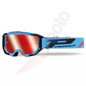 Óculos de proteção para motociclistas Progrip FL Vista 3303 vidro vermelho espelhado preto turquesa-1