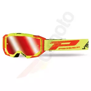 Motociklističke naočale Progrip FL Vista 3303, žuta, crvena, crvena leća ogledala-1