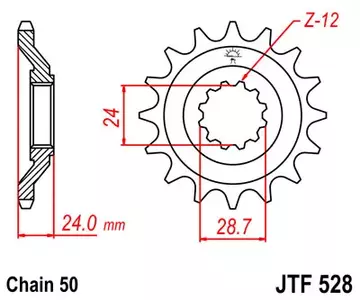 Eesmine hammasratas JT JTF528.17, 17z suurus 530 - JTF528.17
