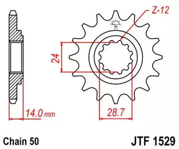 Предно зъбно колело JT JTF1529.17, размер 17z 530
