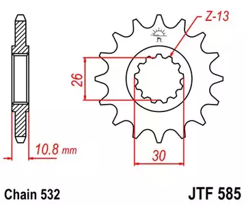 Pignone anteriore JT JTF585.17, 17z misura 532 - JTF585.17