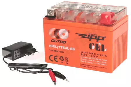 Gel-Batterie 12V 4 Ah Outdo YTX4L-BS + Ladegerät-1