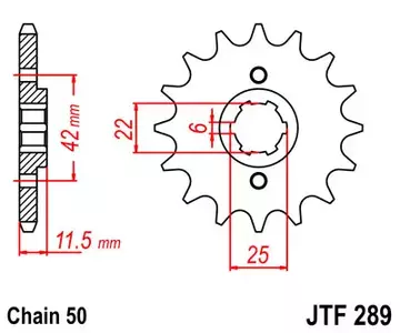 Zębatka przód JT JTF289.16, 16z rozmiar 530 - JTF289.16