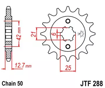 Predné ozubené koleso JT JTF288.18, veľkosť 18z 530 - JTF288.18
