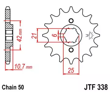 Piñón delantero JT JTF338.16, 16z tamaño 530 - JTF338.16