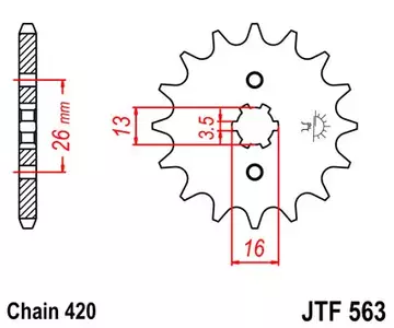 Roda dentada dianteira JT JTF563.11, 11z tamanho 420 - JTF563.11