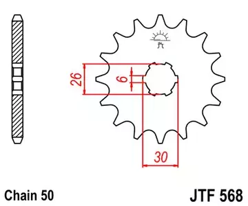 Zębatka przód JT JTF568.17, 17z rozmiar 530 - JTF568.17