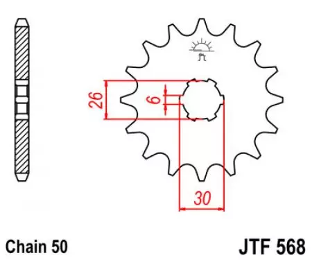 Roda dentada dianteira JT JTF568.17, 17z tamanho 530-2