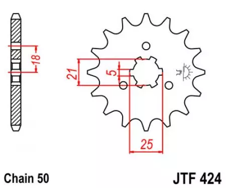 Piñón delantero JT JTF424.15, 15z tamaño 530-2