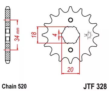 JT JTF328.13 prednji lančanik, 13z, veličina 520 - JTF328.13