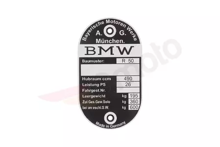 Именна табела BMW R50 - 141278