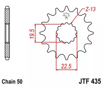 Roda dentada dianteira JT JTF435.15, 15z tamanho 530 - JTF435.15