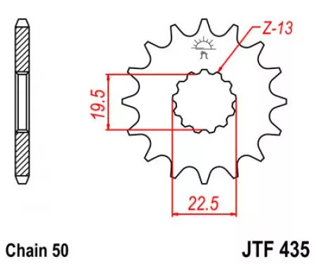 Voortandwiel JT JTF435.15, 15z maat 530-2