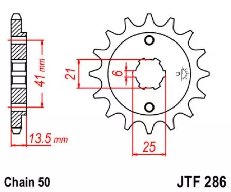 Pinion față JT JT JTF286.15, 15z dimensiune 530-2