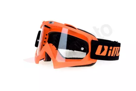 Motorbril IMX Mud mat oranje transparant glas-2