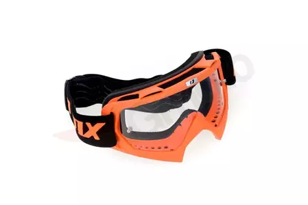 Motocyklové okuliare IMX Mud matné oranžové priehľadné sklo-5