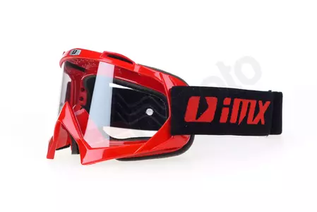 Occhiali moto IMX Mud rosso vetro trasparente-2