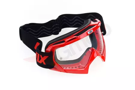 Motorcykelglasögon IMX Mud röd klart glas-5