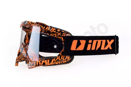 Occhiali moto IMX Mud grafica arancione nero opaco vetro trasparente-2