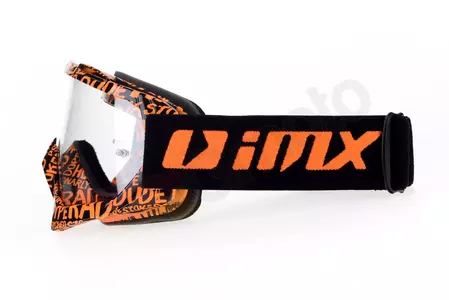 Motorcykelglasögon IMX Mud grafik orange svart matt glas transparent-3
