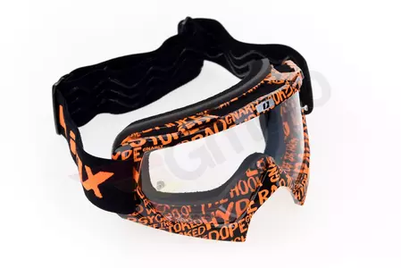 Occhiali moto IMX Mud grafica arancione nero opaco vetro trasparente-5